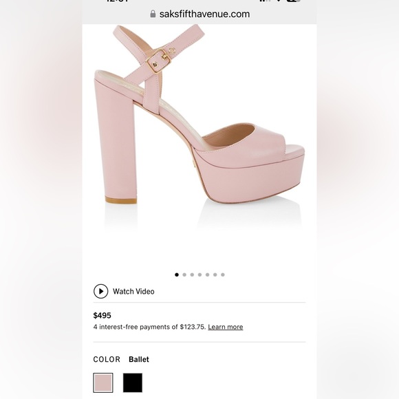 New Stuart Weitzman Ryder Sandal Platform Heels in ballet color - Picture 10 of 11